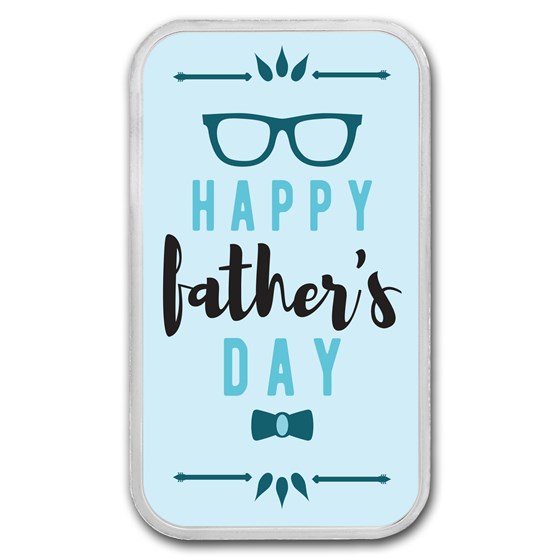 1 oz Silver Colorized Bar - APMEX (Happy Father's Day, Modern)