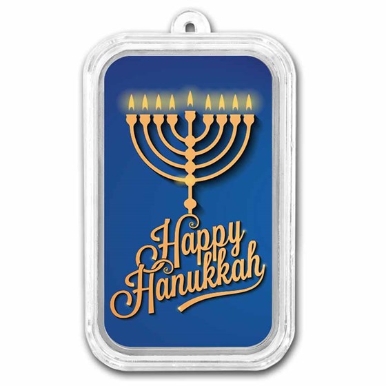 1 oz Silver Colorized Bar - APMEX (Happy Hanukkah) 1 oz Silver Colorized Bar - APMEX (Happy Hanukkah)