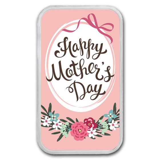 1 oz Silver Colorized Bar - APMEX (Happy Mother's Day)