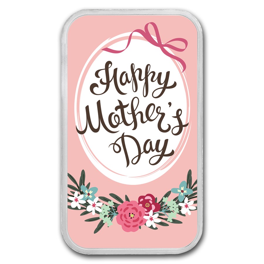 1 oz Silver Colorized Bar - APMEX (Happy Mother's Day)