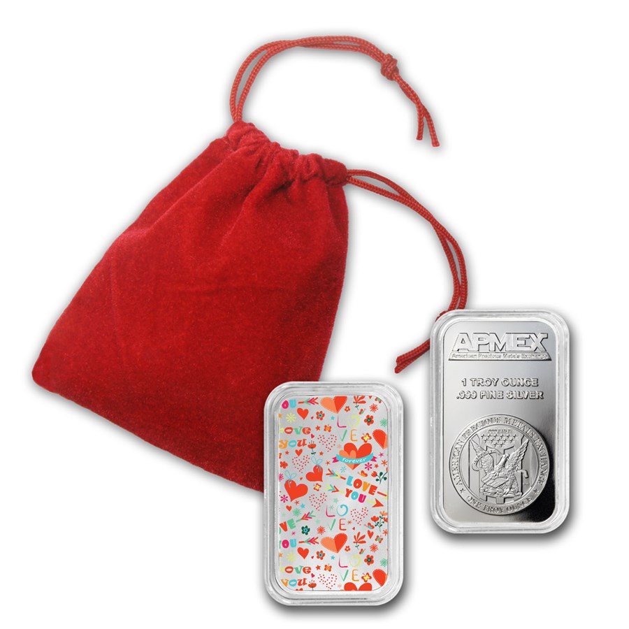 Apmex Building Buy 2023 1 oz Silver Colorized Bar - APMEX (Love Collage) | APMEX