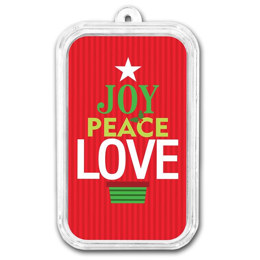 1 oz Silver Colorized Bar - APMEX (Love, Peace, & Joy)