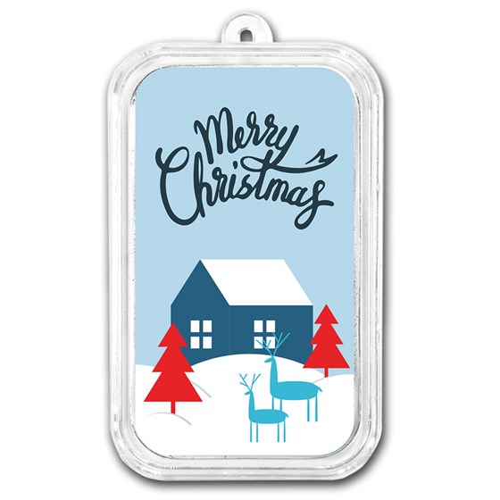 1 oz Silver Colorized Bar - APMEX (Merry Christmas, Cozy Cottage) 1 oz Silver Colorized Bar - APMEX (Merry Christmas, Cozy Cottage)