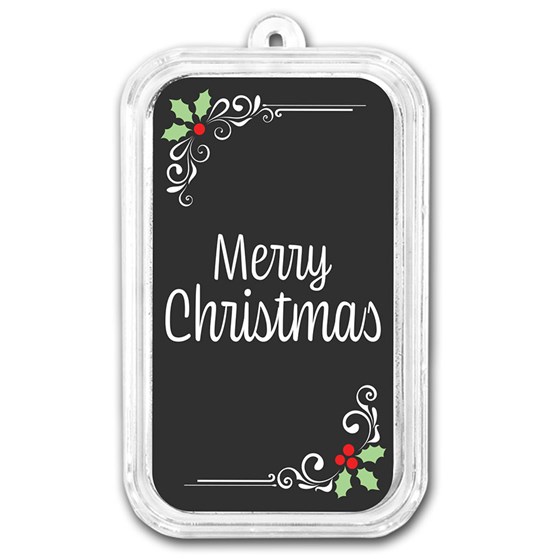 1 oz Silver Colorized Bar - APMEX (Merry Christmas, Elegant) 1 oz Silver Colorized Bar - APMEX (Merry Christmas, Elegant)