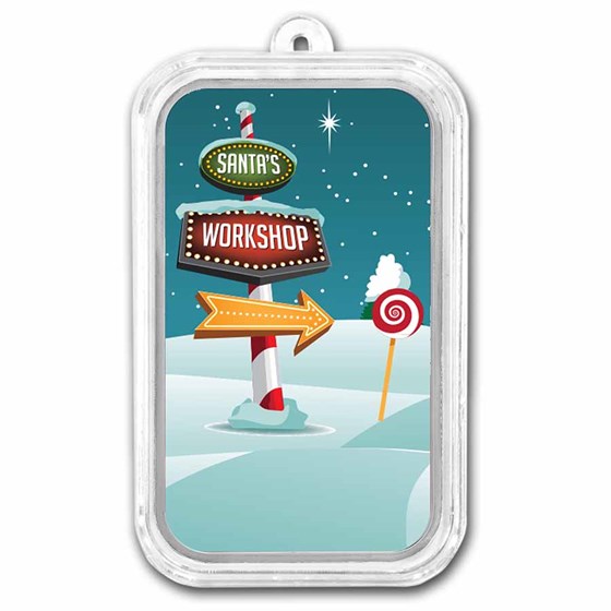 1 oz Silver Colorized Bar - APMEX (Santa's Workshop) 1 oz Silver Colorized Bar - APMEX (Santa's Workshop)