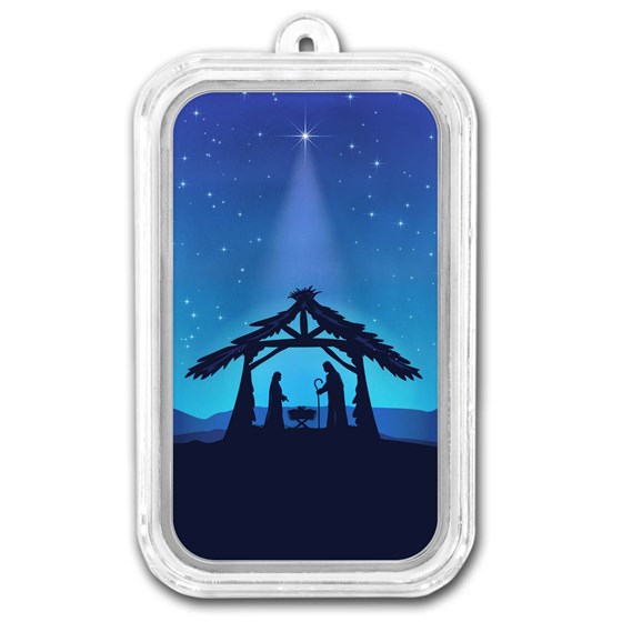 1 oz Silver Colorized Bar - APMEX (Starry Night Nativity) 1 oz Silver Colorized Bar - APMEX (Starry Night Nativity)