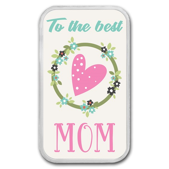 1 oz Silver Colorized Bar - APMEX (To The Best Mom) 1 oz Silver Colorized Bar - APMEX (To The Best Mom)