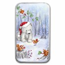 1 oz Silver Colorized Bar - Baby Polar Bear