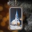 1 oz Silver Colorized Bar - Church Steeple at Night in the Snow