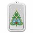 1 oz Silver Colorized Bar - Folk Art Christmas Tree
