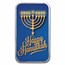1 oz Silver Colorized Bar - Happy Hanukkah