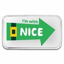 1 oz Silver Colorized Bar - I'm With Naughty or Nice