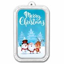 1 oz Silver Colorized Bar - Merry Christmas Carolers
