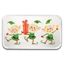 1 oz Silver Colorized Bar - Merry Christmas Elves