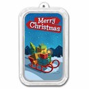 1 oz Silver Colorized Bar - Merry Christmas Sleigh