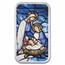 1 oz Silver Colorized Bar - Nativity in Stained Glass (Box & COA)