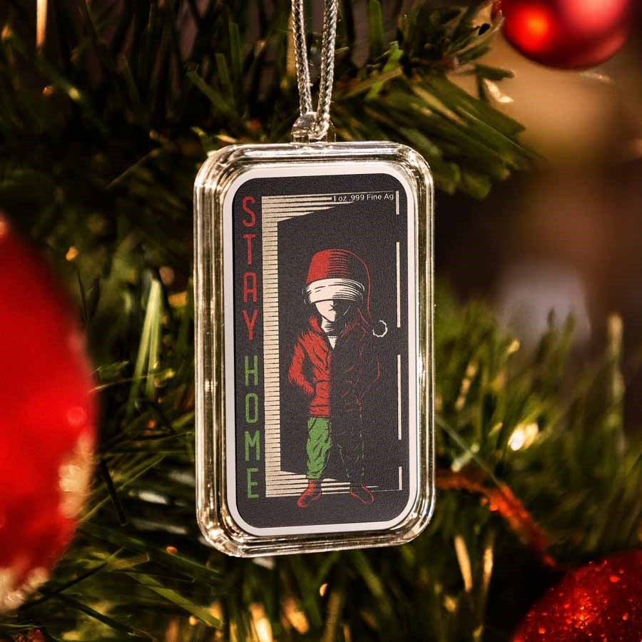 1 oz Silver Colorized Bar - Naughty Elf Merry Christmas