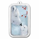1 oz Silver Colorized Bar - Polar Bears, Wintry Scene