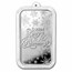 1 oz Silver Colorized Bar - Scandinavian Design Christmas Tree