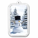1 oz Silver Colorized Bar - Snowman