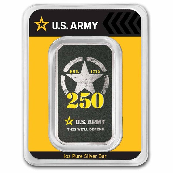 1 oz Silver Colorized Bar - U.S. Army 250th Anniversary (TEP)