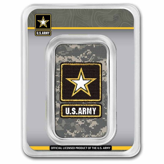 1 oz Silver Colorized Bar - U.S. Army Logo ACU (In TEP)