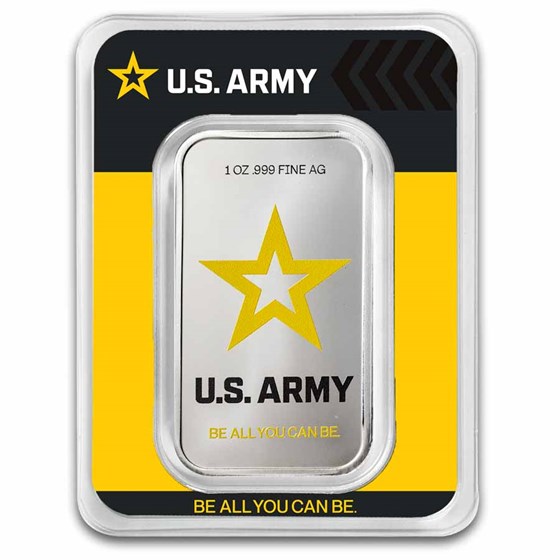 1 oz Silver Colorized Bar - U.S. Army Logo (New) (In TEP) 1 oz Silver Colorized Bar - U.S. Army Logo (New) (In TEP)