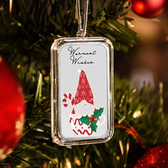 1 oz Silver Colorized Bar - Warmest Wishes Gnome 1 oz Silver Colorized Bar - Warmest Wishes Gnome