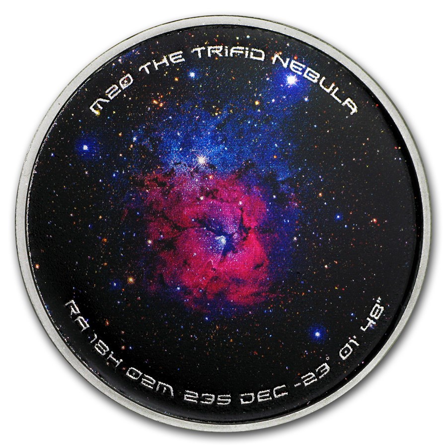 1 oz Silver Colorized Proof Spinner - M20 Trifid Nebula