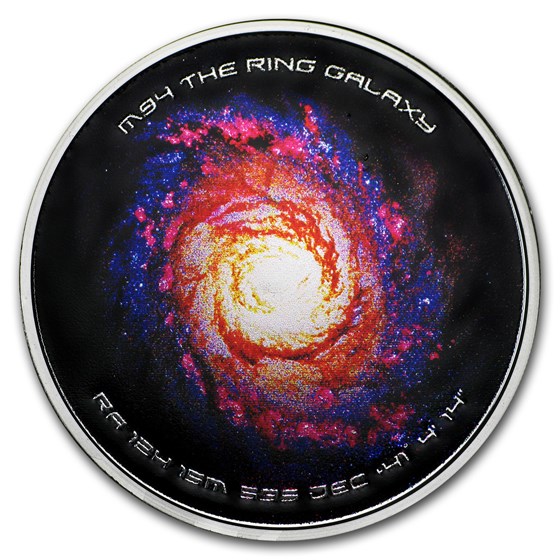 1 oz Silver Colorized Proof Spinner - M94 Ring Galaxy Core 1 oz Silver Colorized Proof Spinner - M94 Ring Galaxy Core