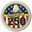 1 oz Silver Colorized Round - 250th Anniversary of the U.S. Navy