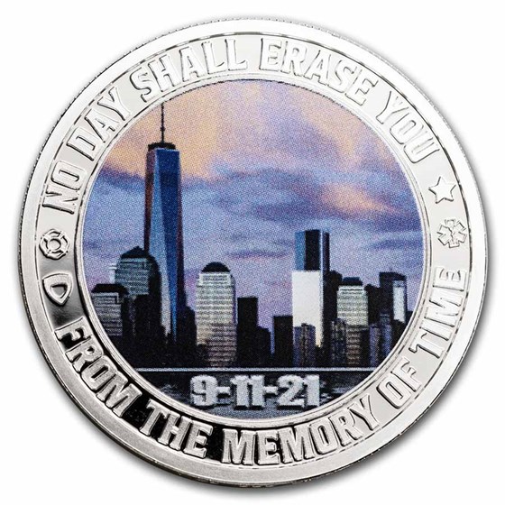 1 oz Silver Colorized Round - 9/11 20th Anniversary: Dawn