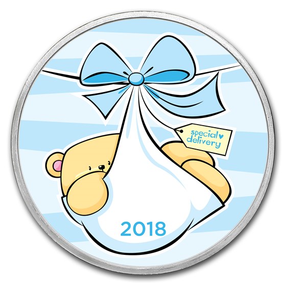 1 oz Silver Colorized Round - APMEX (2018 Baby Boy Delivery) 1 oz Silver Colorized Round - APMEX (2018 Baby Boy Delivery)