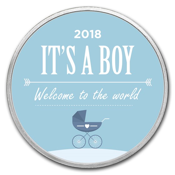 1 oz Silver Colorized Round - APMEX (2018 Baby Boy Stroller) 1 oz Silver Colorized Round - APMEX (2018 Baby Boy Stroller)
