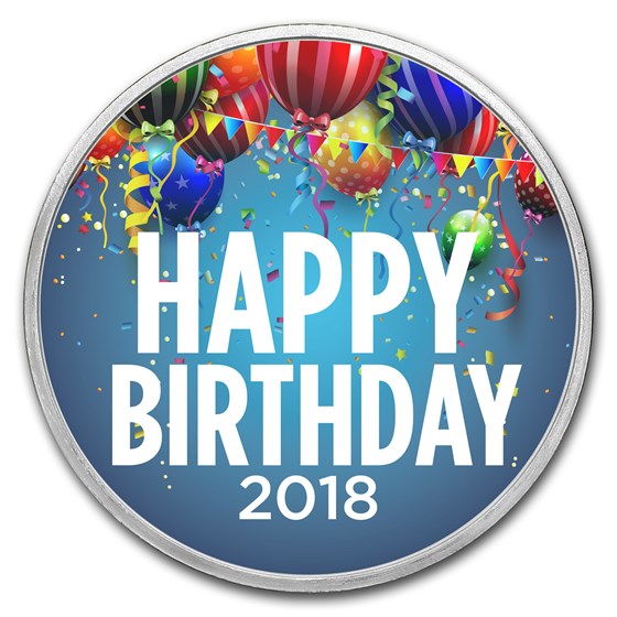 1 oz Silver Colorized Round - APMEX (2018 Birthday Party) 1 oz Silver Colorized Round - APMEX (2018 Birthday Party)