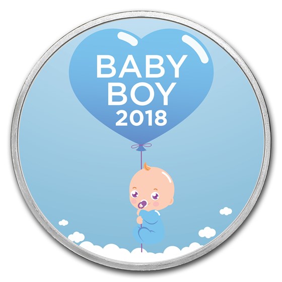 1 oz Silver Colorized Round - APMEX (2018 Bundle of Joy Boy) 1 oz Silver Colorized Round - APMEX (2018 Bundle of Joy Boy)