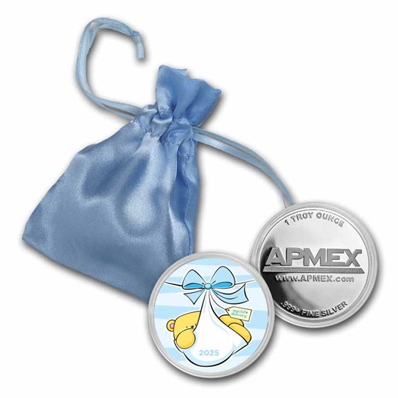 1 oz Silver Colorized Round - APMEX (2021 Baby Boy Delivery) 1 oz Silver Colorized Round - APMEX (2021 Baby Boy Delivery)