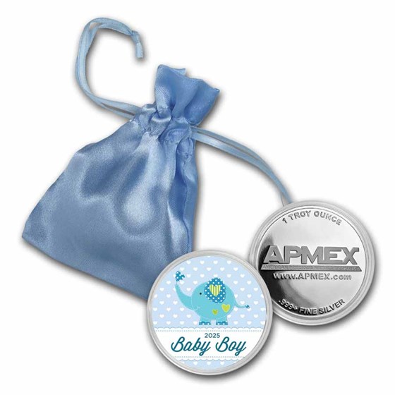 1 oz Silver Colorized Round - APMEX (2021 Baby Boy Elephant) 1 oz Silver Colorized Round - APMEX (2021 Baby Boy Elephant)