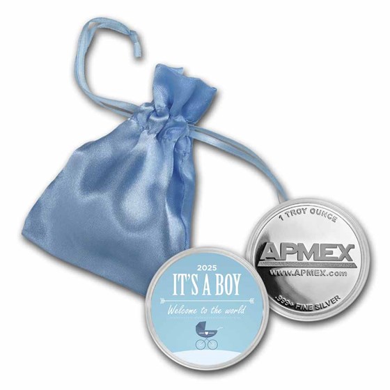 1 oz Silver Colorized Round - APMEX (2021 Baby Boy Stroller) 1 oz Silver Colorized Round - APMEX (2021 Baby Boy Stroller)