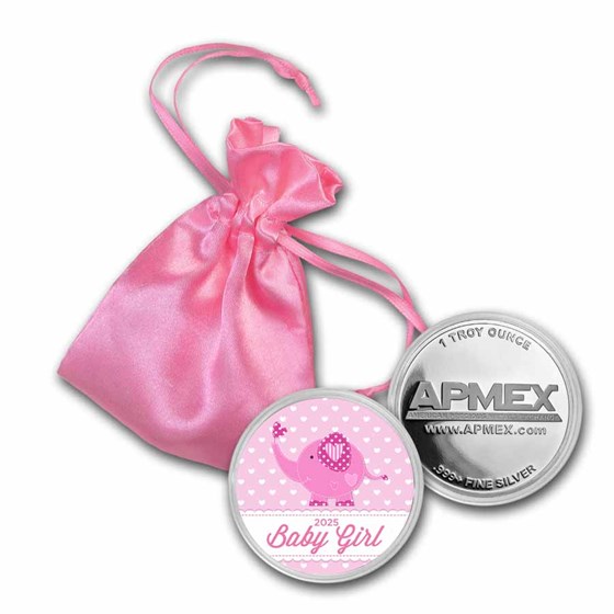 1 oz Silver Colorized Round - APMEX (2021 Baby Girl Elephant) 1 oz Silver Colorized Round - APMEX (2021 Baby Girl Elephant)