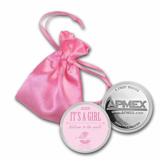 1 oz Silver Colorized Round - APMEX (2021 Baby Girl Stroller) 1 oz Silver Colorized Round - APMEX (2021 Baby Girl Stroller)