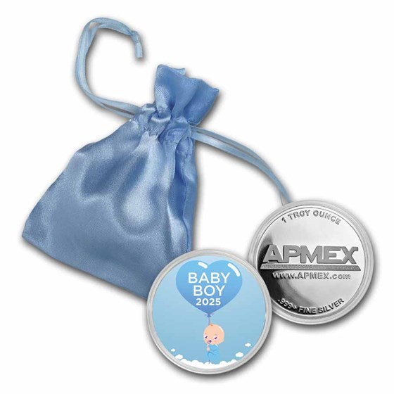 1 oz Silver Colorized Round - APMEX (2021 Bundle of Joy Boy) 1 oz Silver Colorized Round - APMEX (2021 Bundle of Joy Boy)