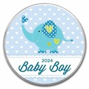 1 oz Silver Colorized Round - APMEX (2023 Baby Boy, Elephant)