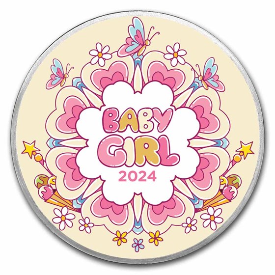 1 oz Silver Colorized Round - APMEX (2023 Baby Girl)