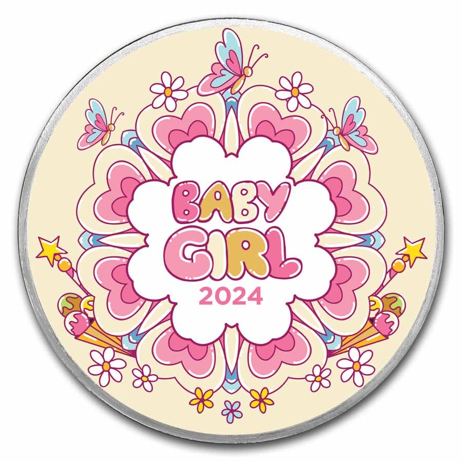 1 oz Silver Colorized Round - APMEX (2024 Baby Girl)