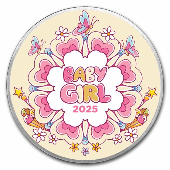 1 oz Silver Colorized Round - APMEX (2025 Baby Girl)