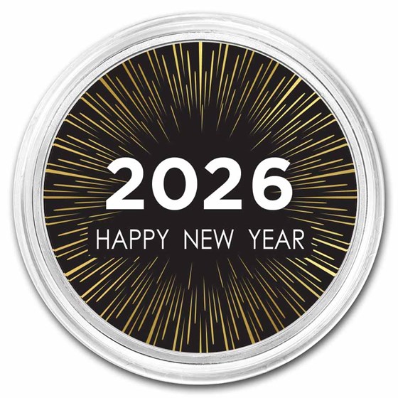 1 oz Silver Colorized Round - APMEX (2027 - Happy New Year)