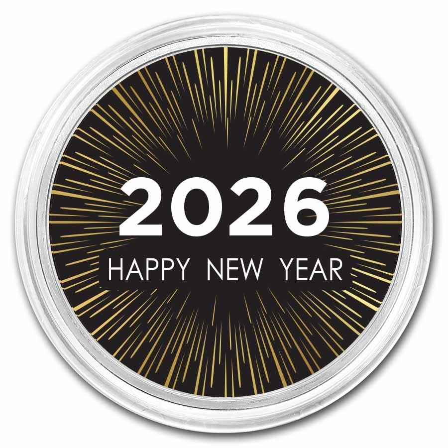 1 oz Silver Colorized Round - APMEX (2027 - Happy New Year)