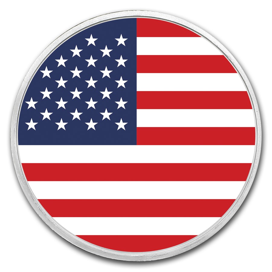 1 oz Silver Colorized Round - APMEX (American Flag)
