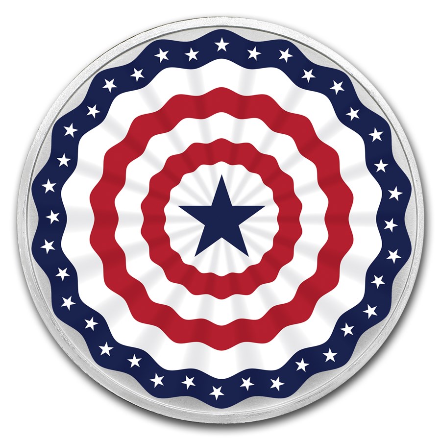 1 oz Silver Colorized Round - APMEX (Americana)